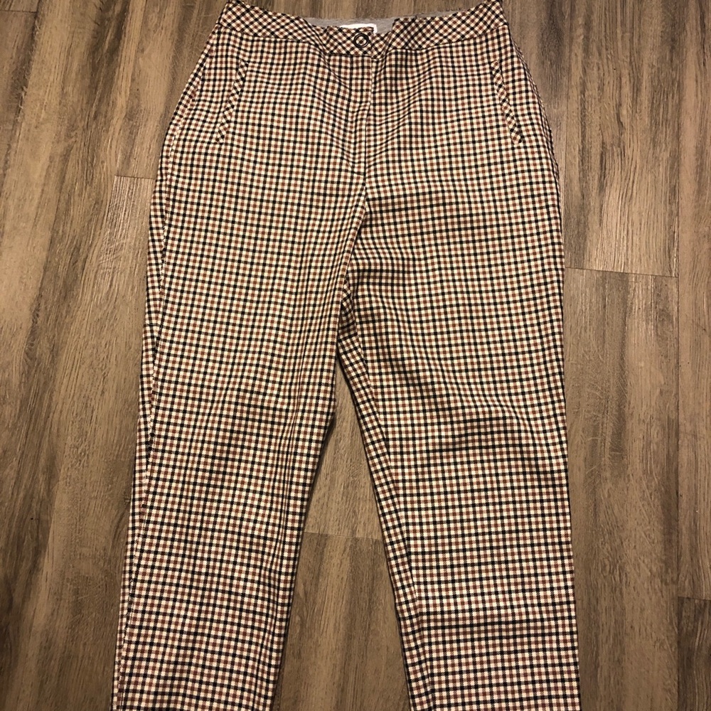 Topshop checkered high waisted pants